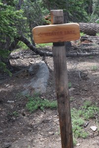 Weaver Lake Sign on way to Weaver Lake, King's Canyon National Park, Kathryn Arnold, July 5, 2012
